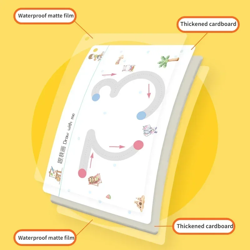 Magical Tracing Workbook Educational Montessori Books for Children Pen Control Training Reusable Calligraphy Copybook for Kids