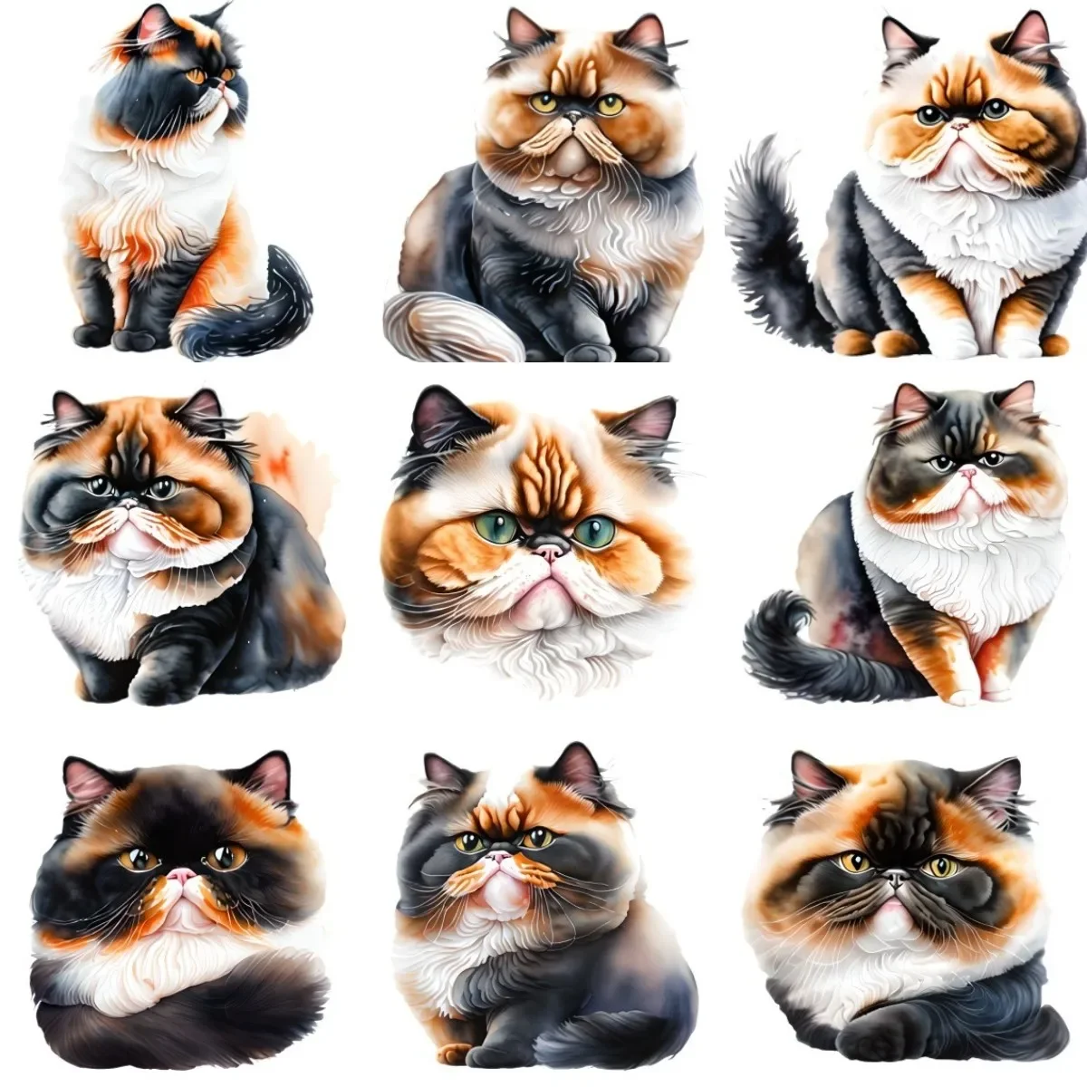 

Cute Persian Cat Pets Creative Sticker for Decorate Room Wall Window Car Bicycle Van Helmet Decal Accessories