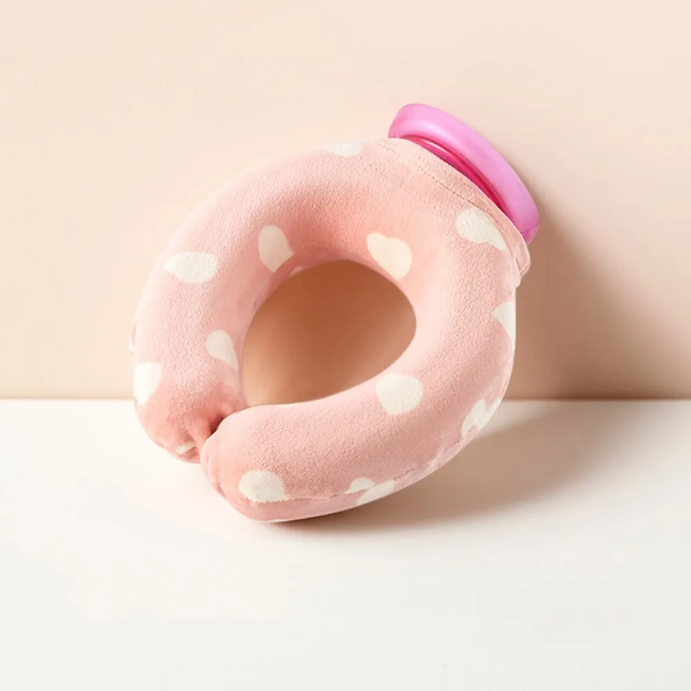 

PVC U-shaped Neck Hot Water Bag Portable Reusable Icy Cooling Neck Bag Knitted Cover Hot-water Bag Neck Support Outdoor Camping