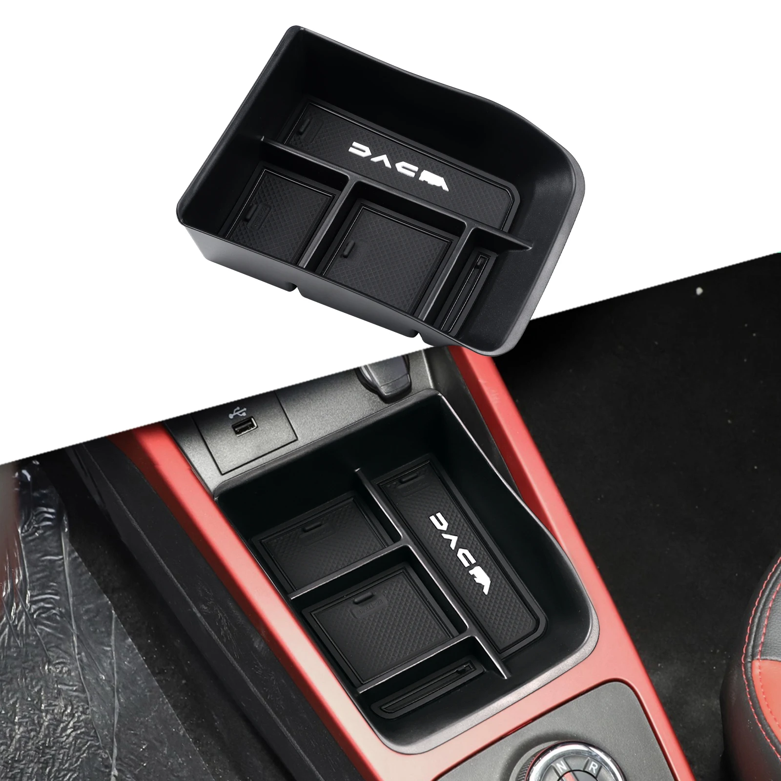 Car Center Console Box for Dacia Spring for Renault Kwid E-Tech Cup Holder Armrest Storage Tray Accessories Organizer Tidying