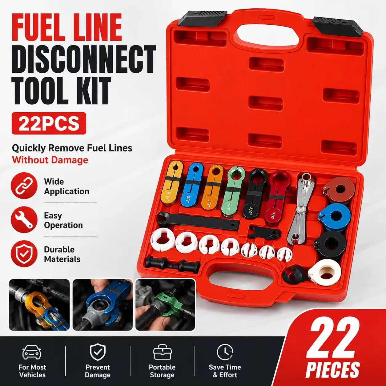 

22Pcs Car Fuel Line Disconnect Tool Kit Auto Air Conditioning Pipe Quick Removal Disconnect Tools