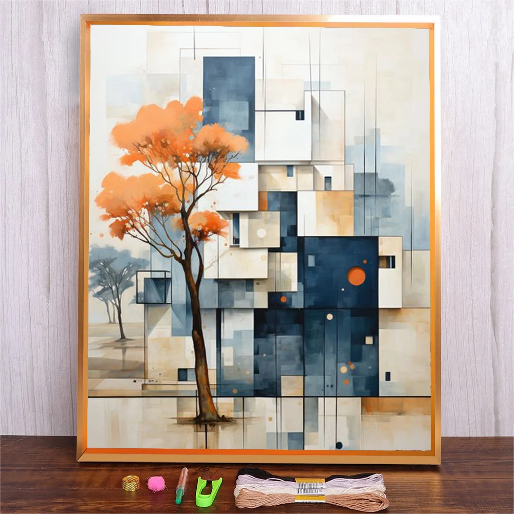 

Cross Stitch Landscape DIY Gift Set DMC Threads Printed Canvas Needlework Embroidery Kits Home Decoration Kids Handicraft Gift