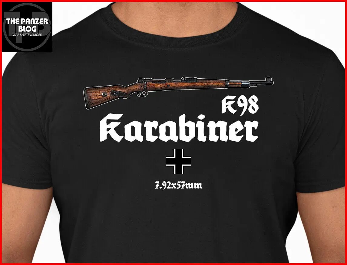 Mauser K98 Karabiner T Shirt WWII German Rifle Gun long or short sleeves