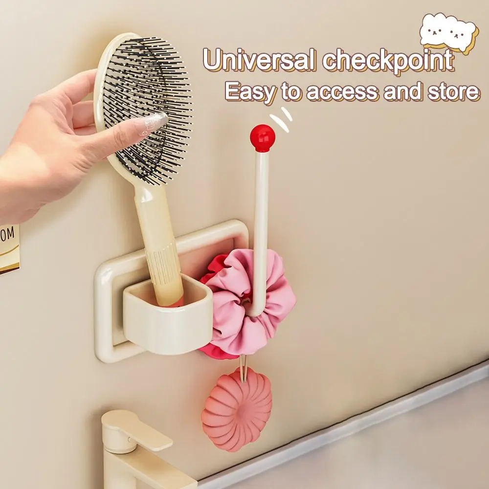 Multi-purpose Wall Mounted Headband Hook Self Adhesive Punch-Free Hair Dryer Storage Rack Space Saving Storage Rack