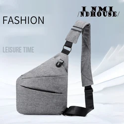 Chest Pack Messenger Sling Bags For Men Casual Canvas Small Zipper Crossbody Pouch Simple Small Crossbody Shoulder Bag Men Bag