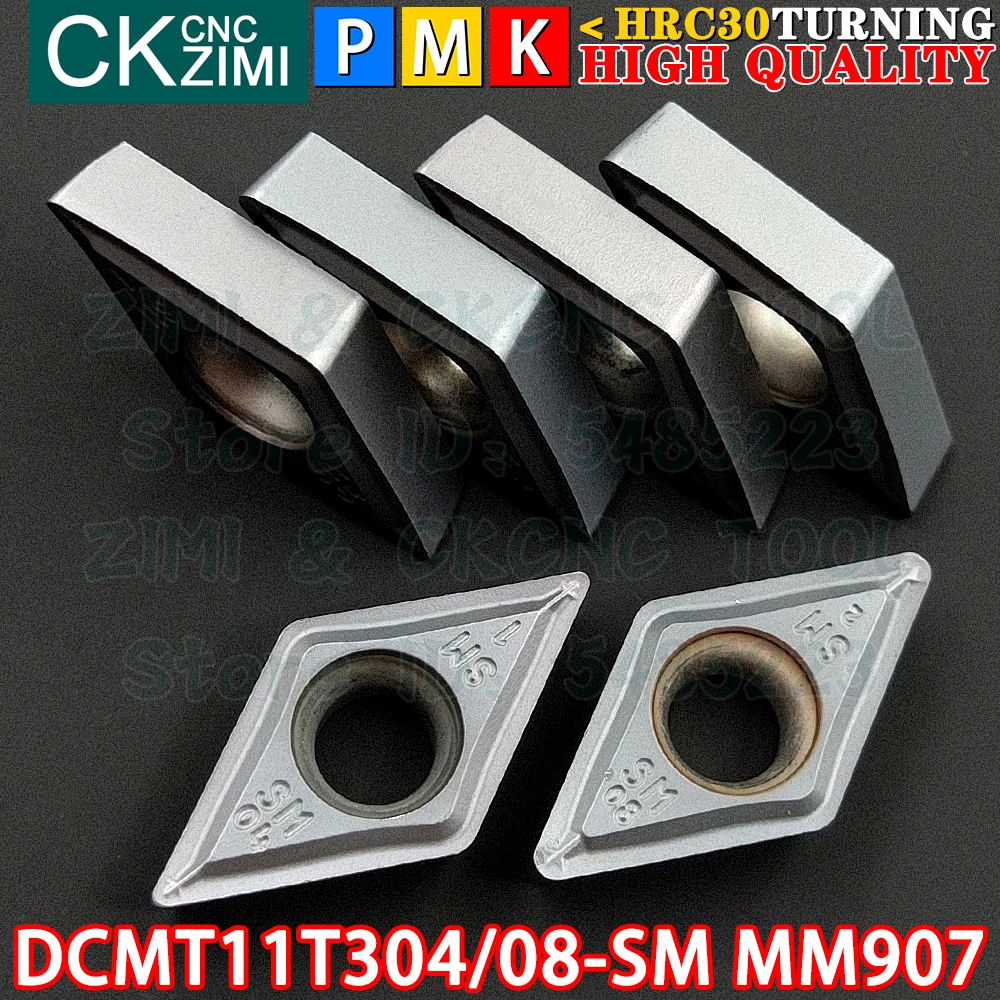 DCMT11T304-SM MM907 DCMT11T308-SM MM907 Carbide Inserts External Internal Turning Inserts Tools DCMT CNC Metal Lathe Cutter Tool