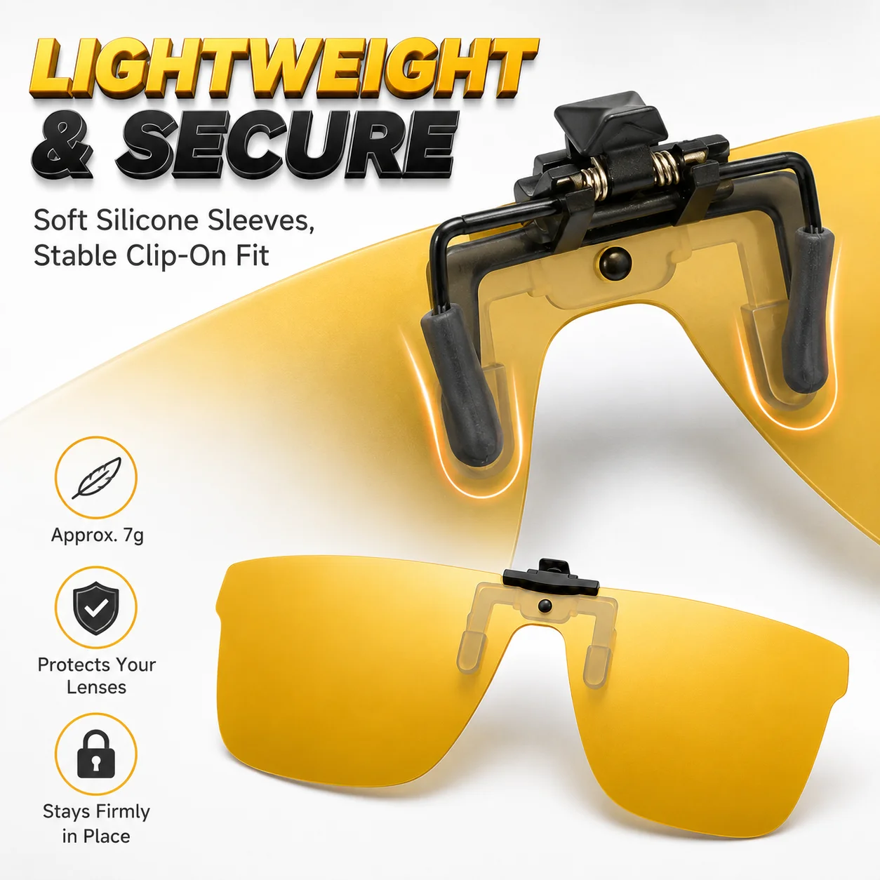 COOLMEN Premium Polarized UV400 Clip On Lens for Myopia Glasses Easy Flip Up Lightweight Sunglasses for Hiking Travel Driving