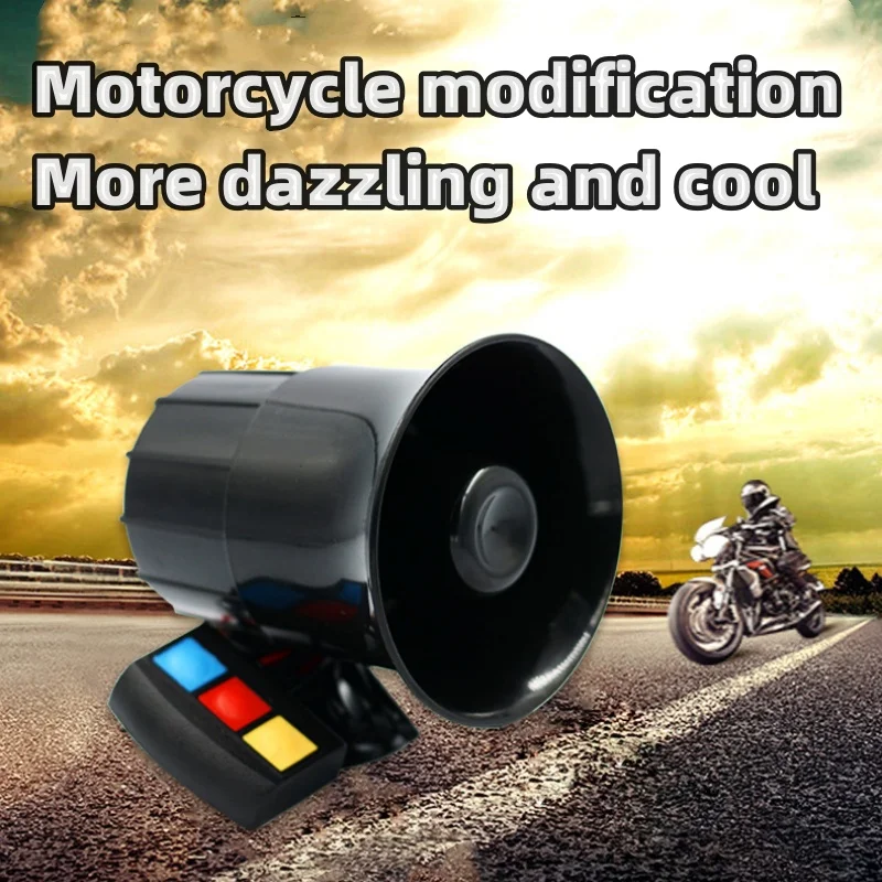 New 12V 3 Tone Sound Loud Car Horn Motorcycle Warning Alarm Police Fire Siren Horn Speaker Automotive Accessories Moto 20W