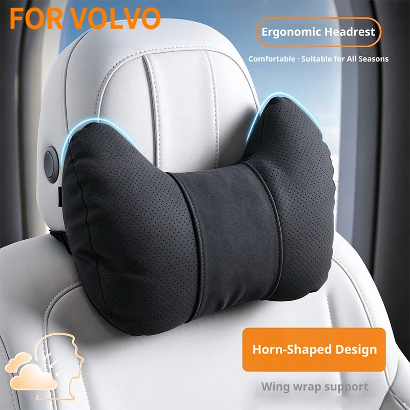 For Volvo XC90 XC60 XC40 C40 S90 V90 Cross Country S60 Simple Versatile Car Interior Accessories Bull Horn Headrest Neck Pillow
