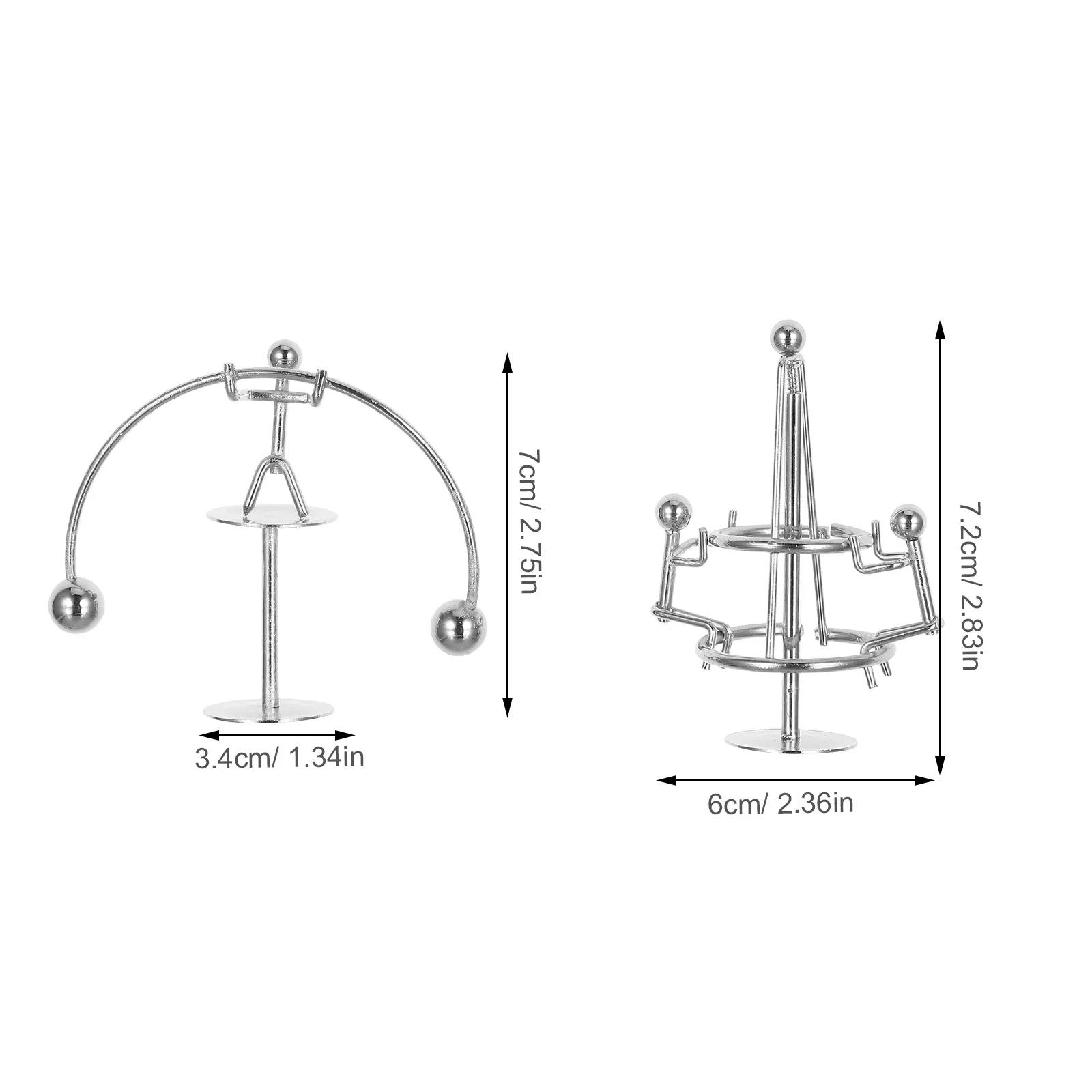 2 قطعة موازنة الفيزياء تمثال الحركة الدائمة الصغيرة لمكتب الضغط سطح المكتب عرض العلوم الديكور