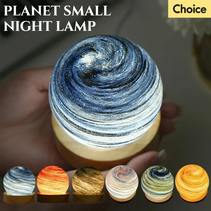 3D Moon Glass Lamp USB Powered Planet Mini Night Light With Wooden Stand For Kids Girls Boys Friends Birthday Christmas Gifts