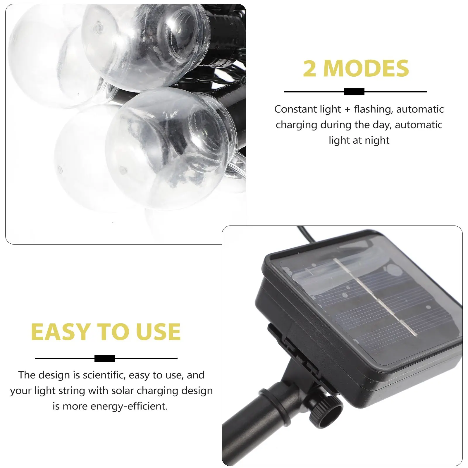 Solar String Lights Yard Decor Water Proof Outdoor Adornment Garden Lamp Abs Scene