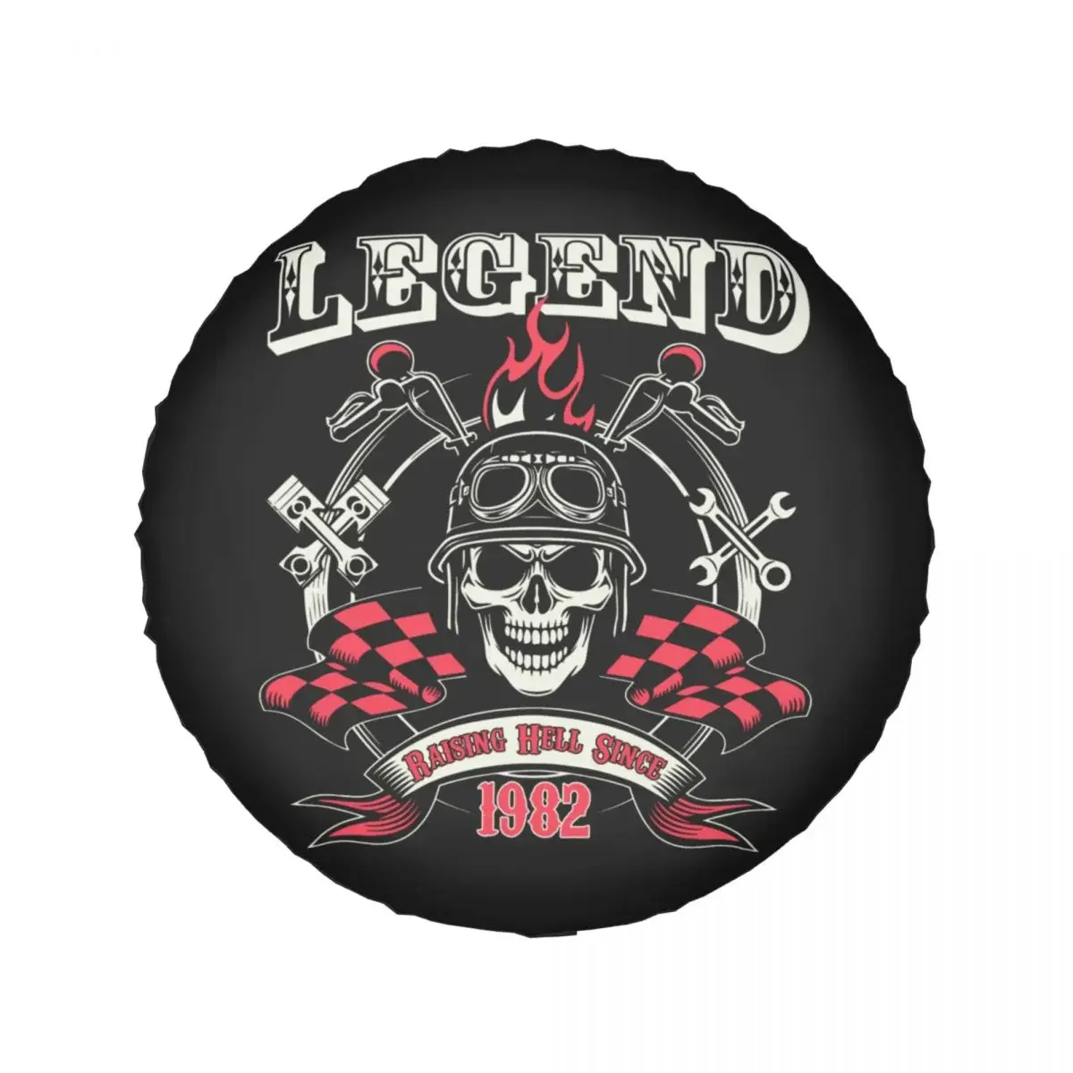 Legend Raising Hell Since 1982 Spare Tire Cover for Jeep 40th Birthday SUV Car Wheel Protectors Accessories 14