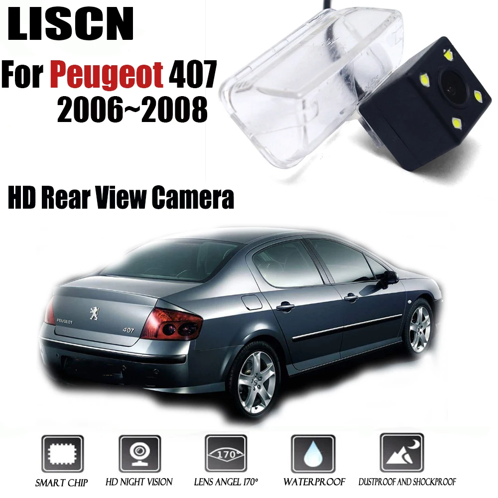 

Rear View Camera For Peugeot 407 2006~2008 CCD Night Vision RCA / LED License Plate Camera / Backup Camera