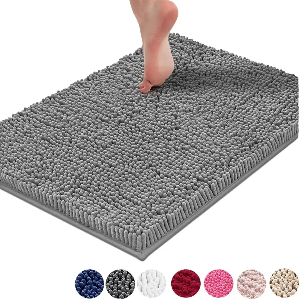 

Роскошный лохматый коврик для ванной с резиновой подложкой, нескользящие синельные коврики для ванной комнаты, быстросохнущие очень мягкие ковры для ванны и душа