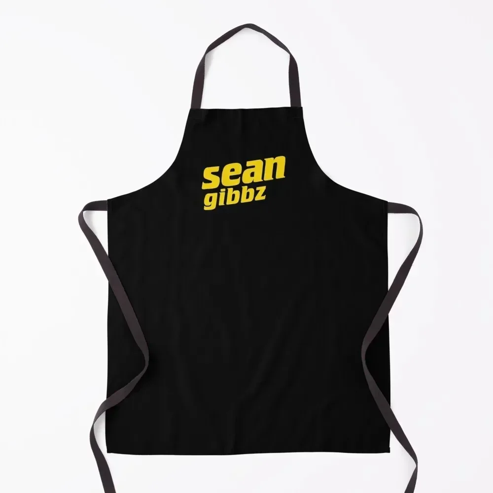 

SeanGibbz Yellow Black Logo Apron waiter kitchen clothes Trim Cloth nail tech supplies Apron