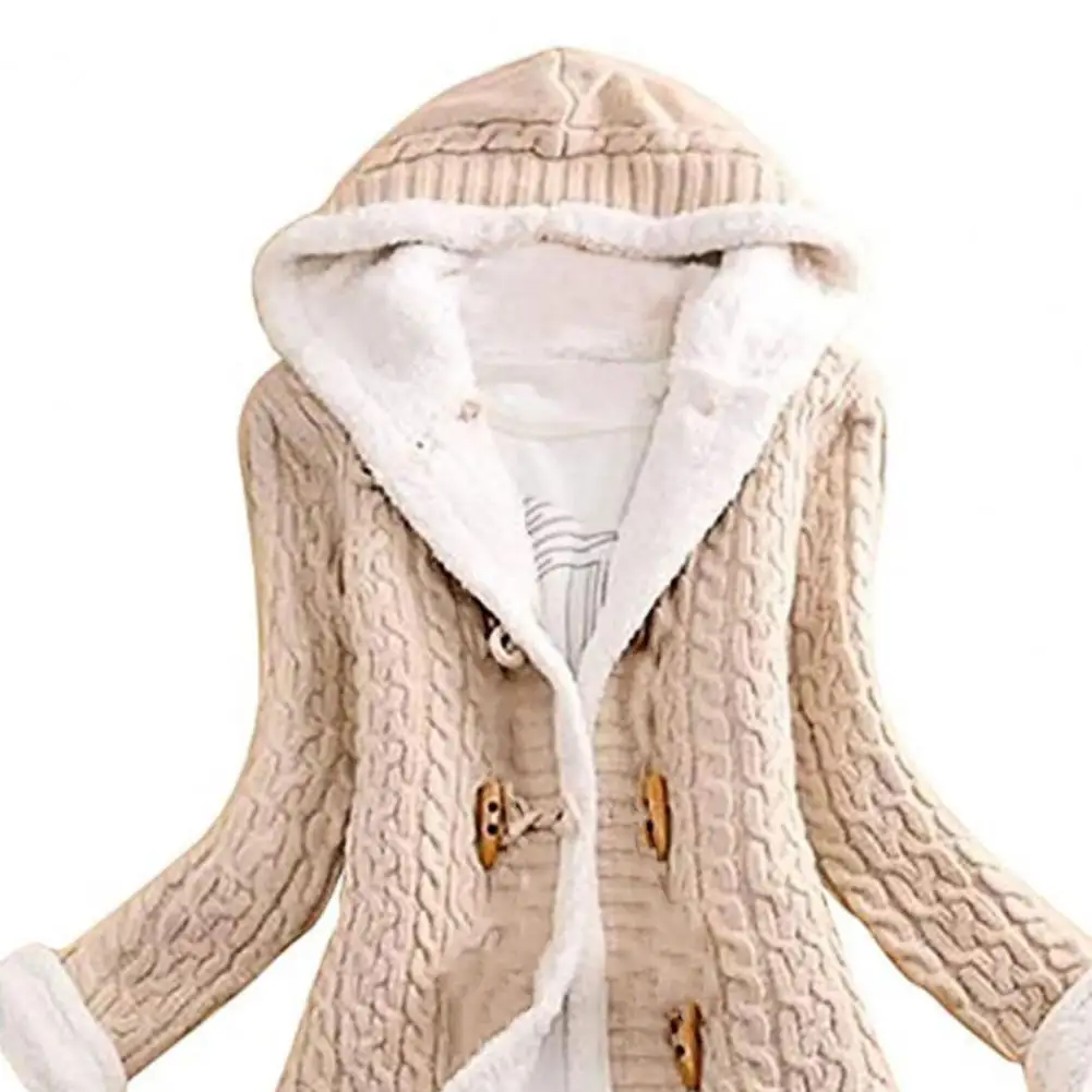 Cardigan moda donna Premium di media lunghezza facile da abbinare giacca invernale calda in filato di lana tinta unita per esterno