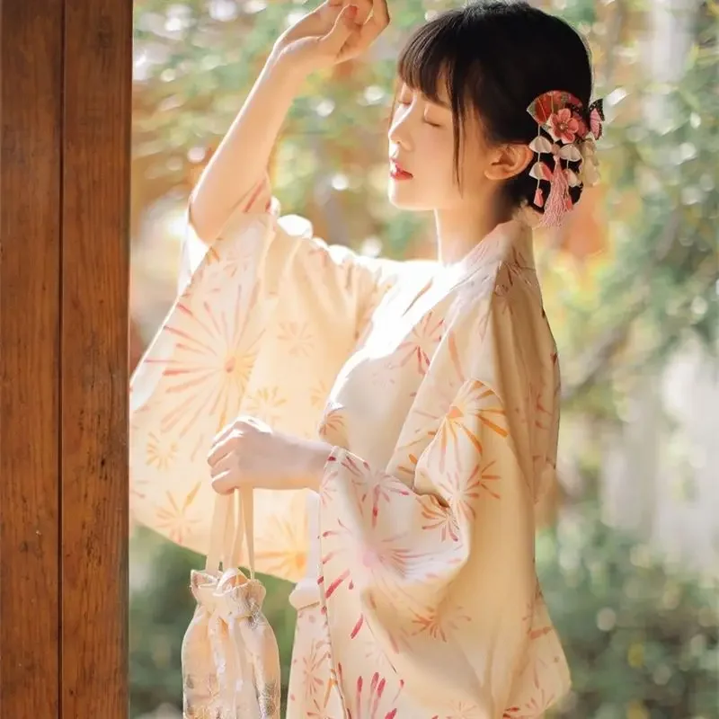 Kimonos Woman Japanese Kimono Cardigan Cosplay Shirt Blouse Japanese Yukata Female Summer Beach Photography Clothes Kimono 2024