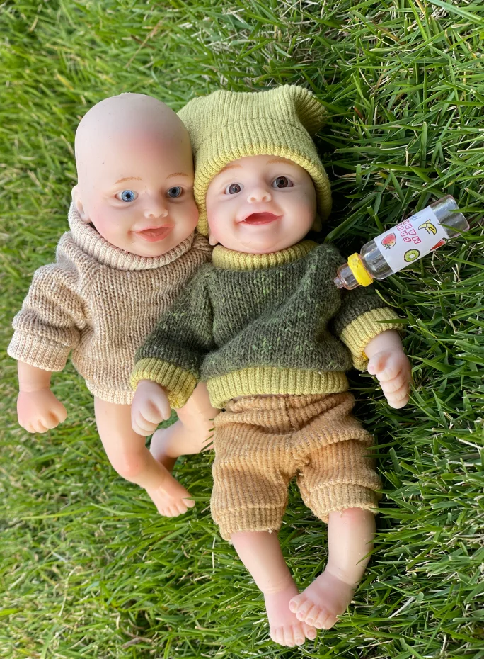 6 Inch Mini Reborn Doll Full Body Silicone Bebe Reborn Doll Handmade Lovely Smile Boys кукла реборн мальчик Blue Or Brown Eyes