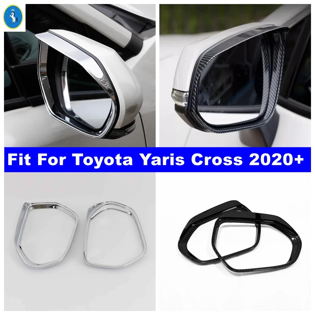 

Auto Outer Side Door Rearview Mirror Decor Panel Cover Trim Accessories For Toyota Yaris Cross 2020 2021 2022 Carbon Fiber Look