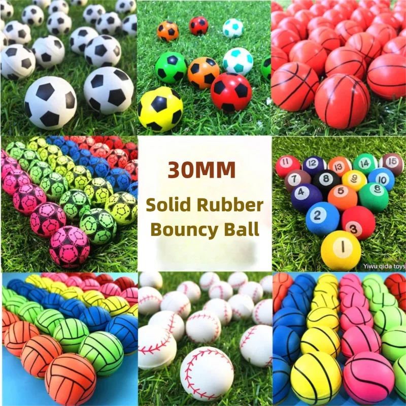 1-40PC 30MM Elastic Ball Solid Rubber Elastic Ball Kids Birthday Party Favors Gifts for Guests  Pinata Goody Bag Fillers Prizes