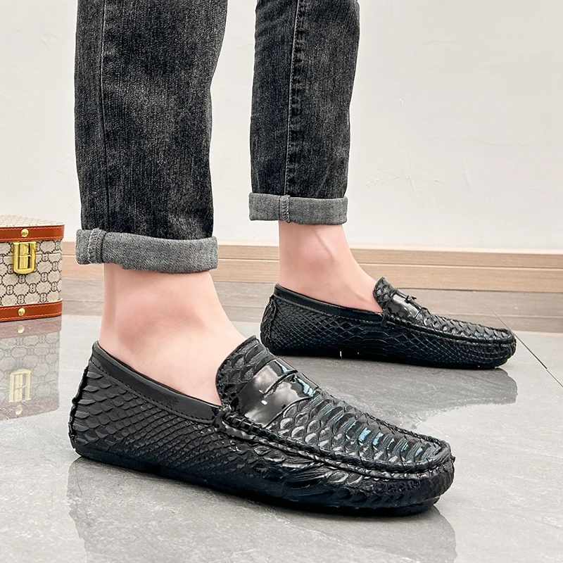 Mann Schuhe Leder echte Sommer Herren Mokassin Schuhe Mode Leder Loafer Schuhe Männer Luxus große Größe 38-47 Männer Freizeit schuhe