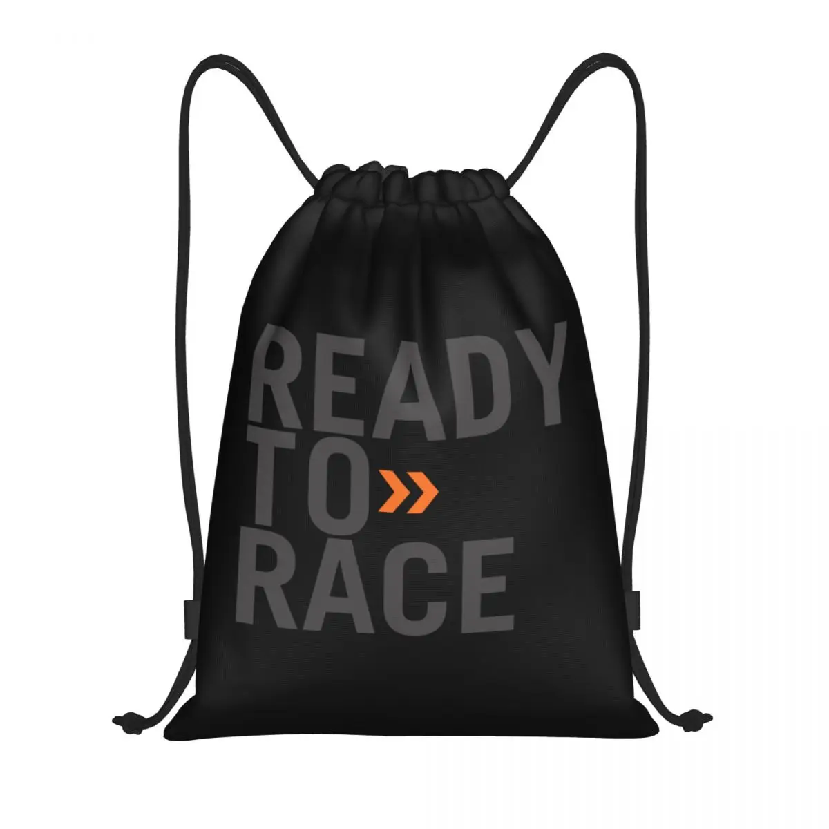 Custom Ready To Race Drawstring Bag Women Men Lightweight Motorcycle Rider Racing Sport Sports Gym Storage Backpack