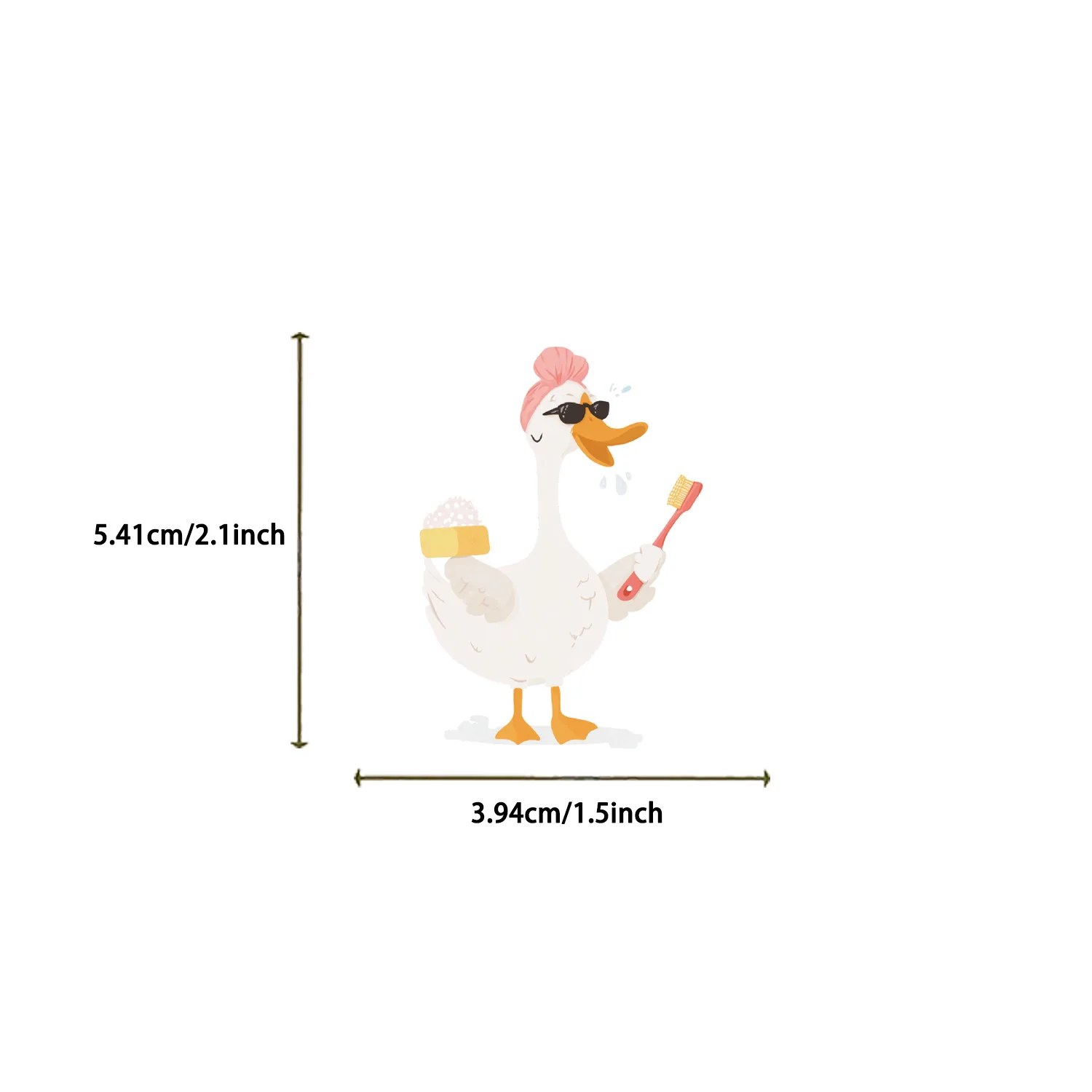 54PCS Bathing Duck Facial Mask Animal Stickers Classic Toy Travel Laptop Skateboard Guitar Graffiti Children Toy Decal Sticker