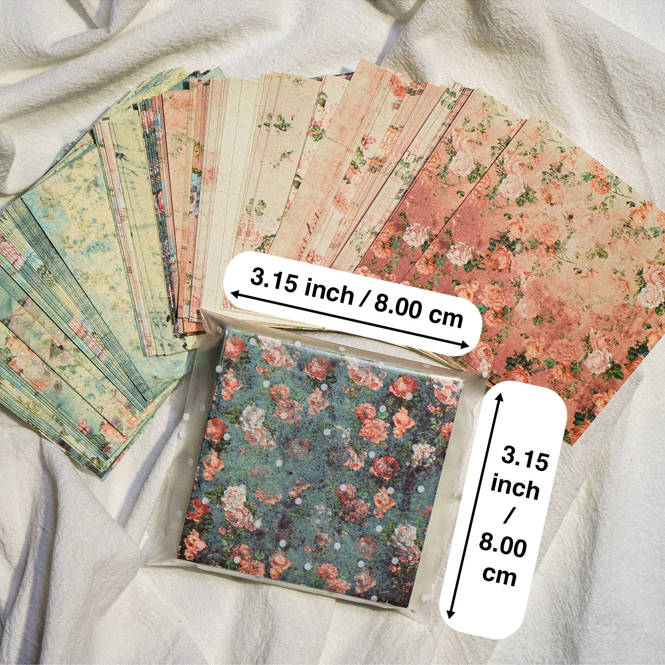 120 Sheet Rustic Shabby Flower Scrapbook Paper Pad Chic Junk Journal Ephemera Floral Craft Paper Backdrop Scrapbooking Material