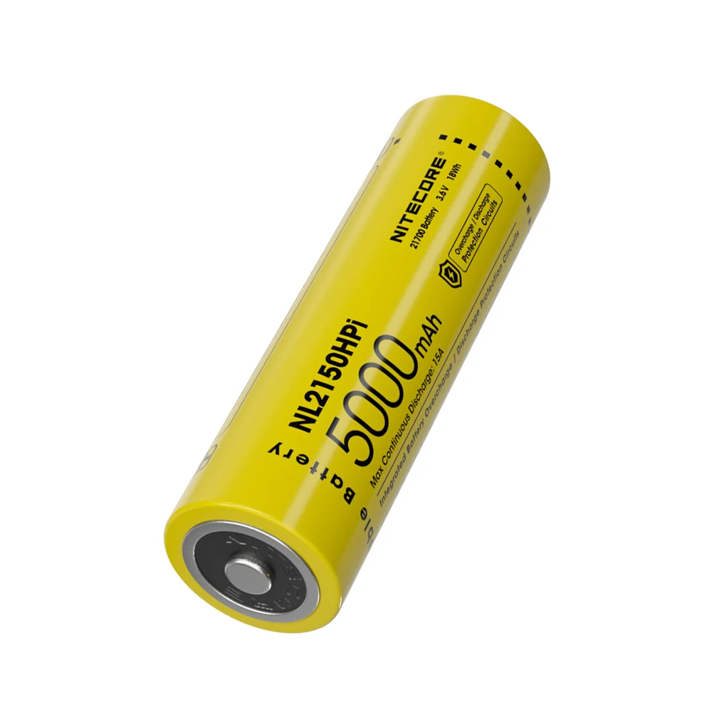 NITECORE NL2150HPi 21700 i Series Battery 5000mAh 15A 3.6V Flashlight Battery With Free Flashlight