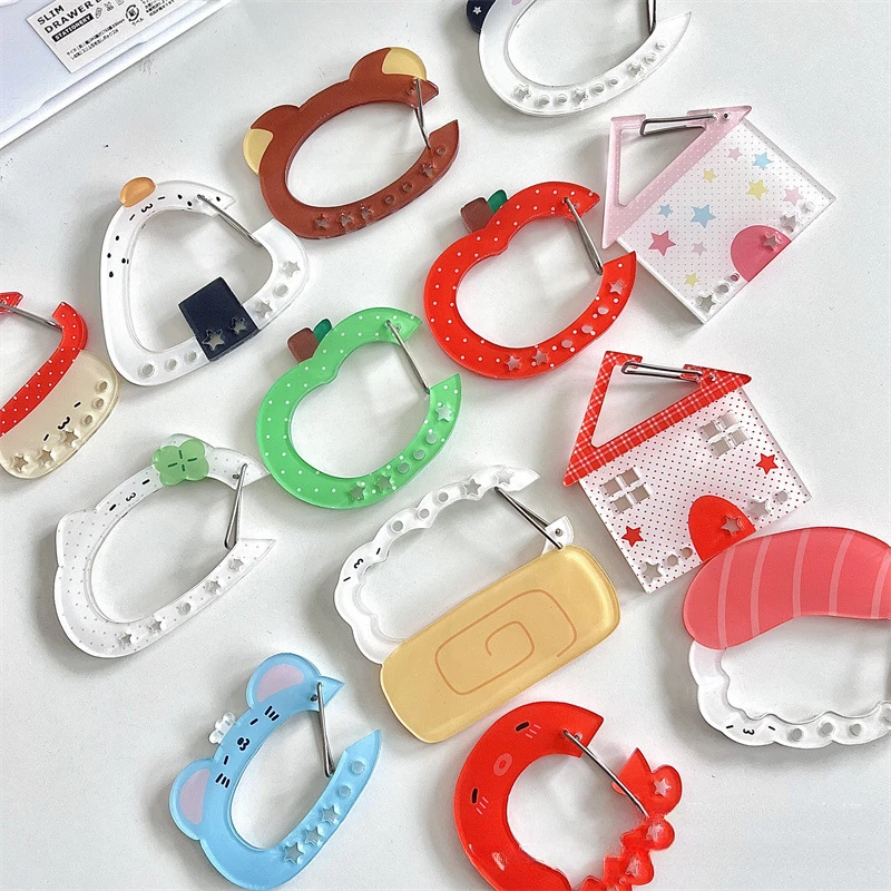 Kawaii Illustration trinkets keychain bag charms Acrylic pendant decoration Carabiner Backpack Pendant Handbook Decoration Gifts