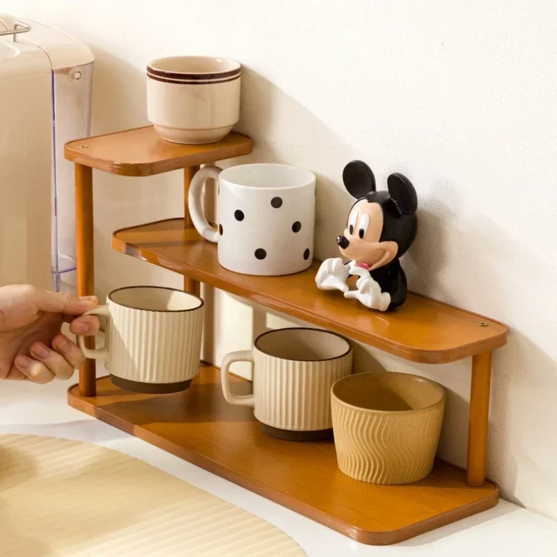 Exquisite Multi-functional Desktop cup holder, side cabinet, water cup shelf, shelf, teacup storage, display rack