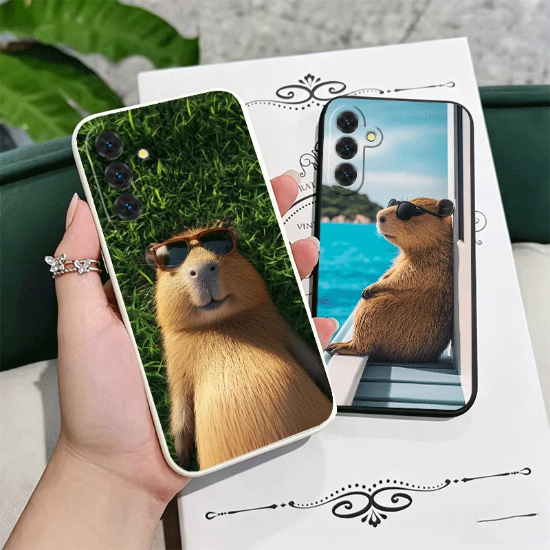 Animal Capybara Cute Soft Phone Case For Samsung A17 A16 A15 A14 A13 A57 A56 A55 A54 A53 A37 A26 A25 A24 A23 A36 A35 A34 A33 Cou