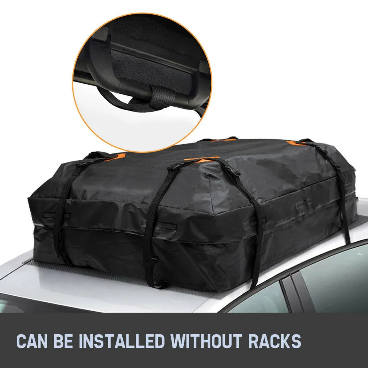 120x90x44cm Large Waterproof Car Cargo Roof Bag Rooftop Luggage Carrier Black Storage Cube Bag Travel SUV Van For Cars