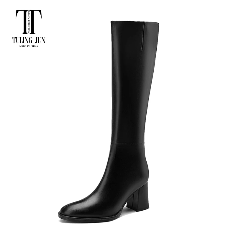 

TULING JUN Winter Women's Women's Shoes High Heels Thick Heels Commuting Daily Comfort Round Head High Boots