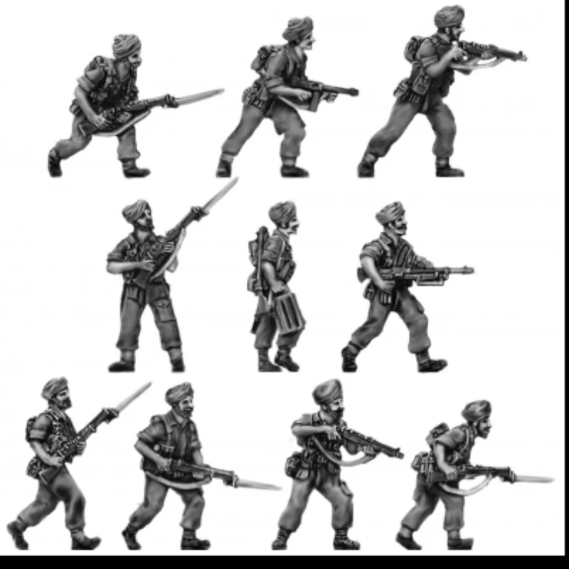 1/72 Resin Figure Die-Cast Character Model Kits Sikh Soldiers 10 People Diy Miniature Unassembled Uncolored Free Shipping