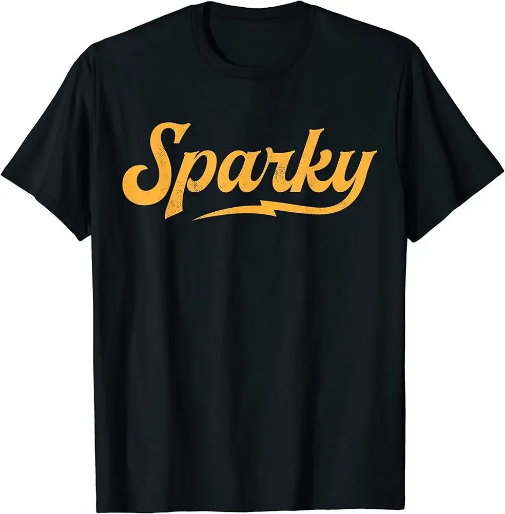 

Sparky Electrician Funny Lineman Dad Retro Vintage Novelty T-Shirt Tees High Quality 100%Cotton Short Sleeve