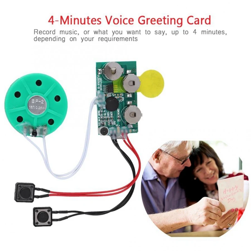 DIY Voice Module Card 4 Minutes Recording Playback Voice Sound Chip Voice Greeting Card For Holiday Luggage Replacement