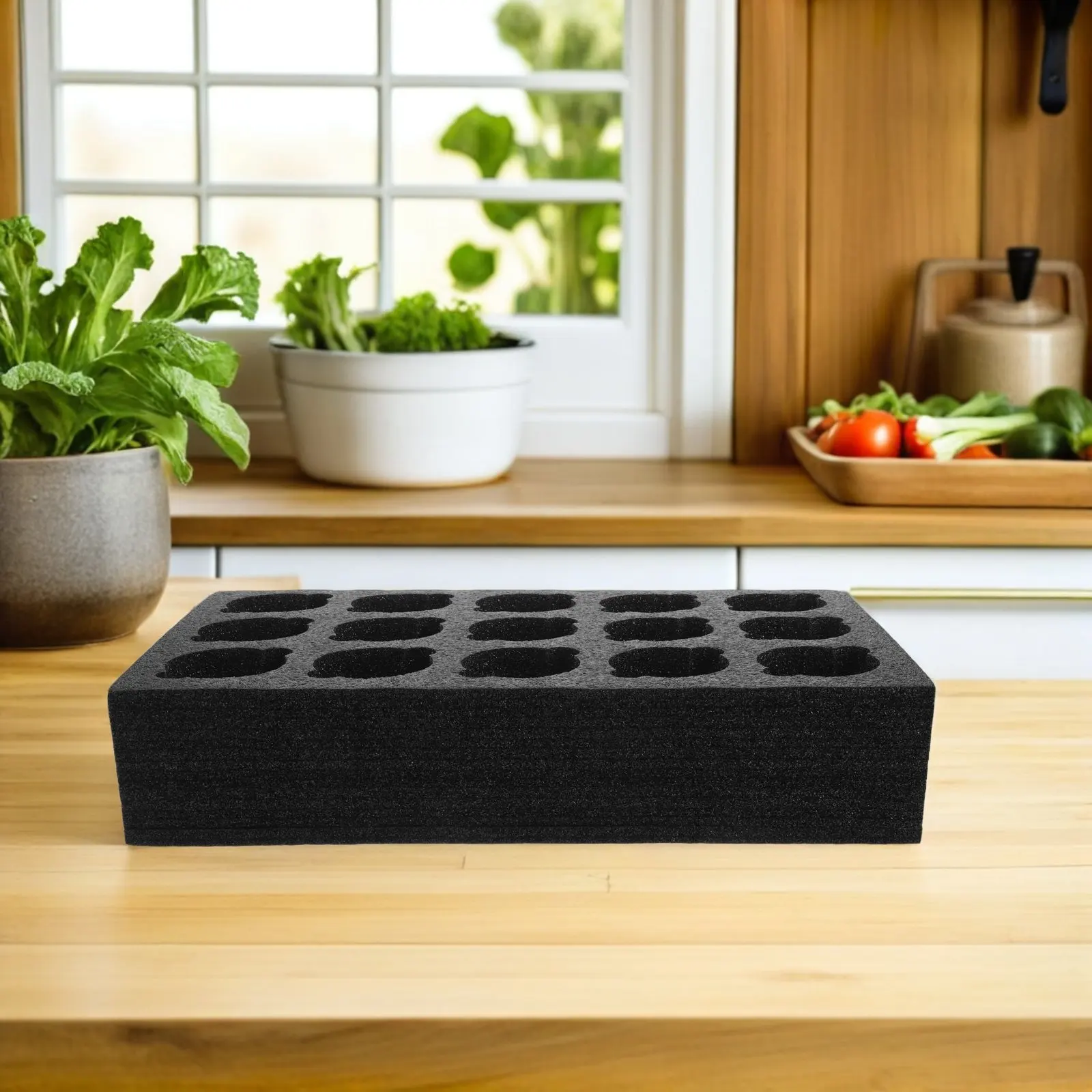 

15-Hole Foam Cup Holder Carrier for Coffee Milk Tea Beverages Takeout Delivery Slip-Resistant Thermal Insulated Reusable