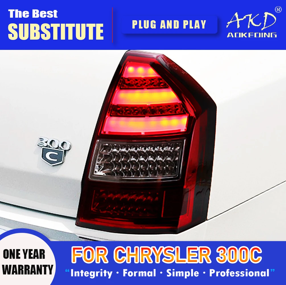 AKD Tail Lamp for Chrysler 300C LED Tail Light 2005-2010 Chrysler 300C Rear Fog Brake Turn Signal Automotive Accessories