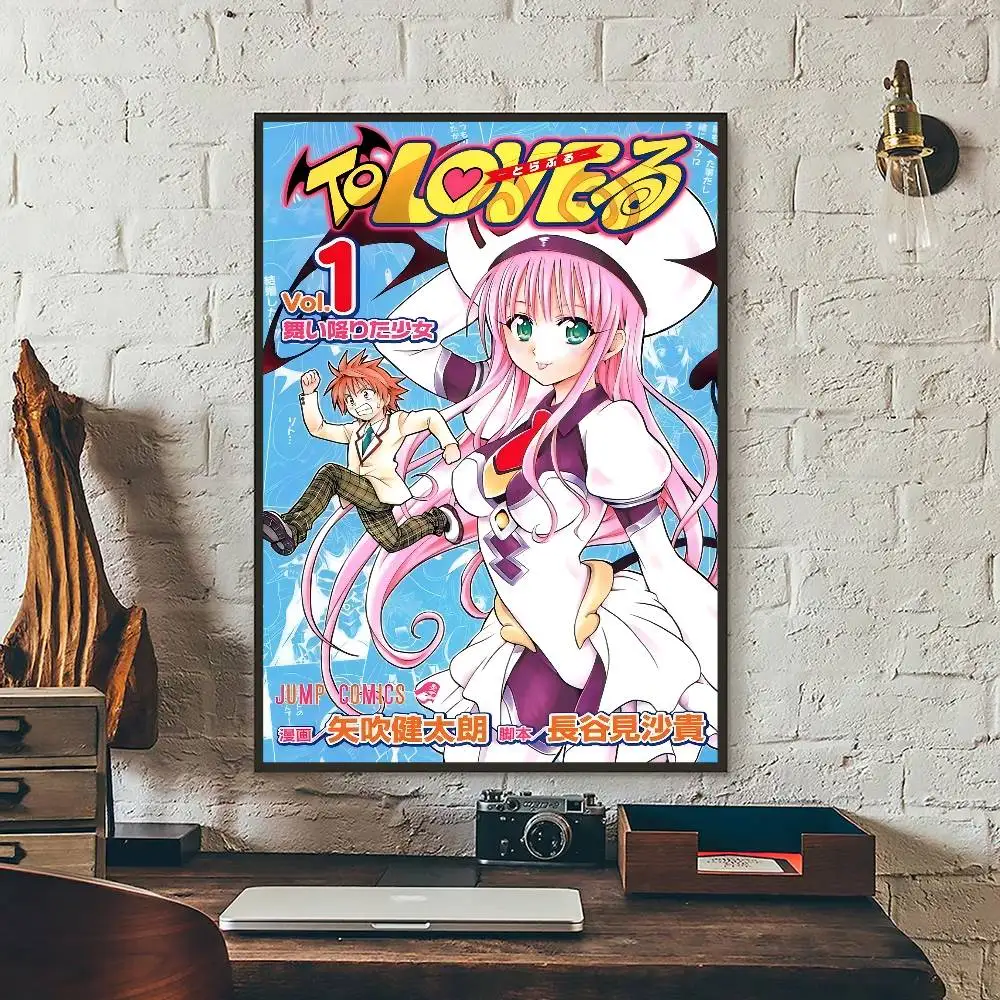 アニメ T-To L-Love R-Ru クラシックヴィンテージポスター ホワイトペーパープリントポスター アートワーク かわいい部屋の装飾