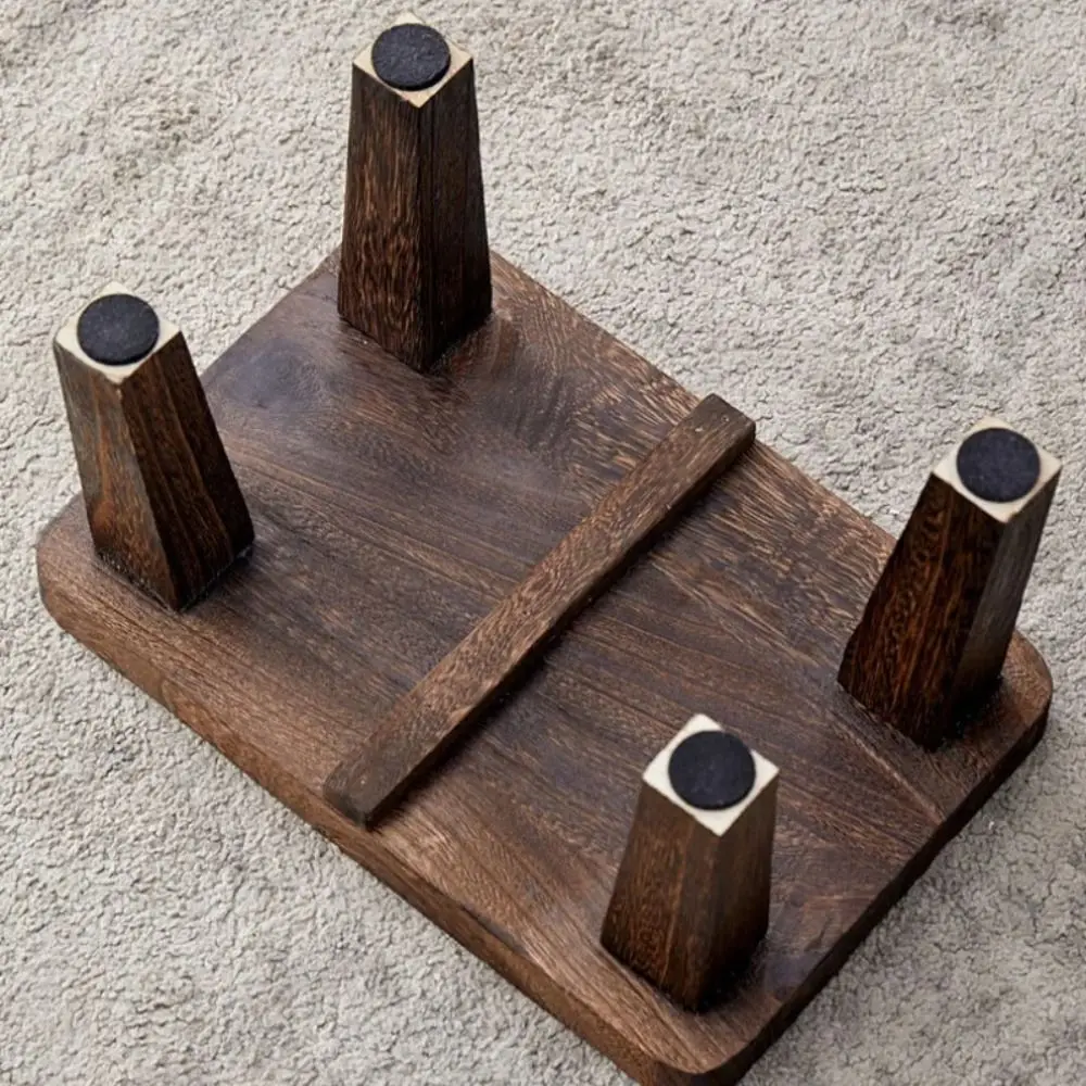 Solid Wood Small Stool Japanese-style Stretched Legs Shoe-changing Stools Multifunctional Large Load Bearing Home Low Stool