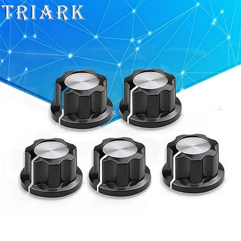 10PCS MF-A03 Dial Knob+0-100 Scale Plate (5+5) MF-A03 6.35mm Bakelite Knob With Scale Plate Scale Digital Potentiometer Knob kit