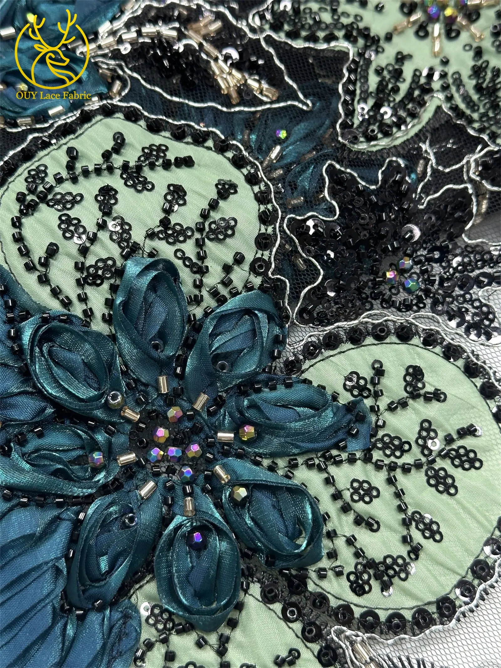 Modische Afrikanische Stickerei Perlenverzierte Tüllspitze 2026 Französische Pailletten Tüll-Netzspitze Nigerianisches Brautkleid Nähmaterial – Detail 17
