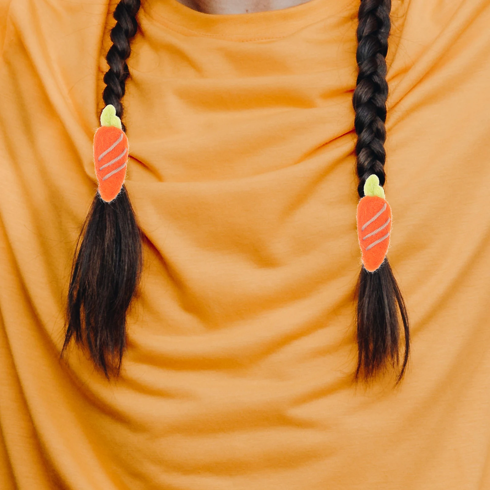 

10Pcs Wool Felt Carrot DIY Hairpin Brooch Materials Practical Decorative Craft Accessories Wool Felt Carrot DIY Brooch Decor