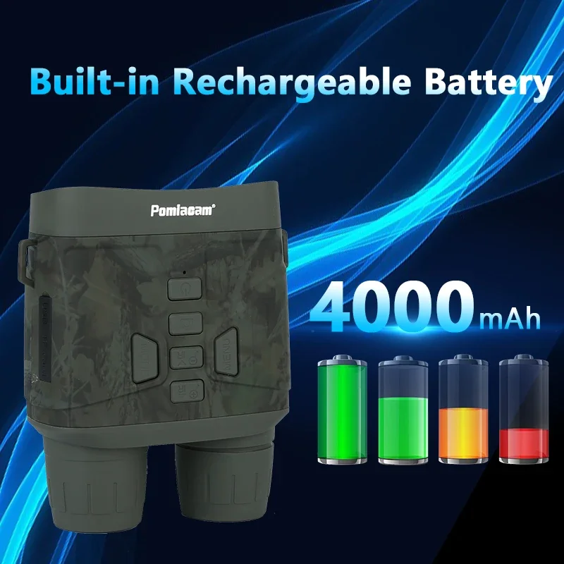 NV4000 Night Vision Binocular 3.0'' Screen 4K 36MP HD Pixel Infrared 5X Digital Zoom Suitable Safety Camera for Outdoor Hunting