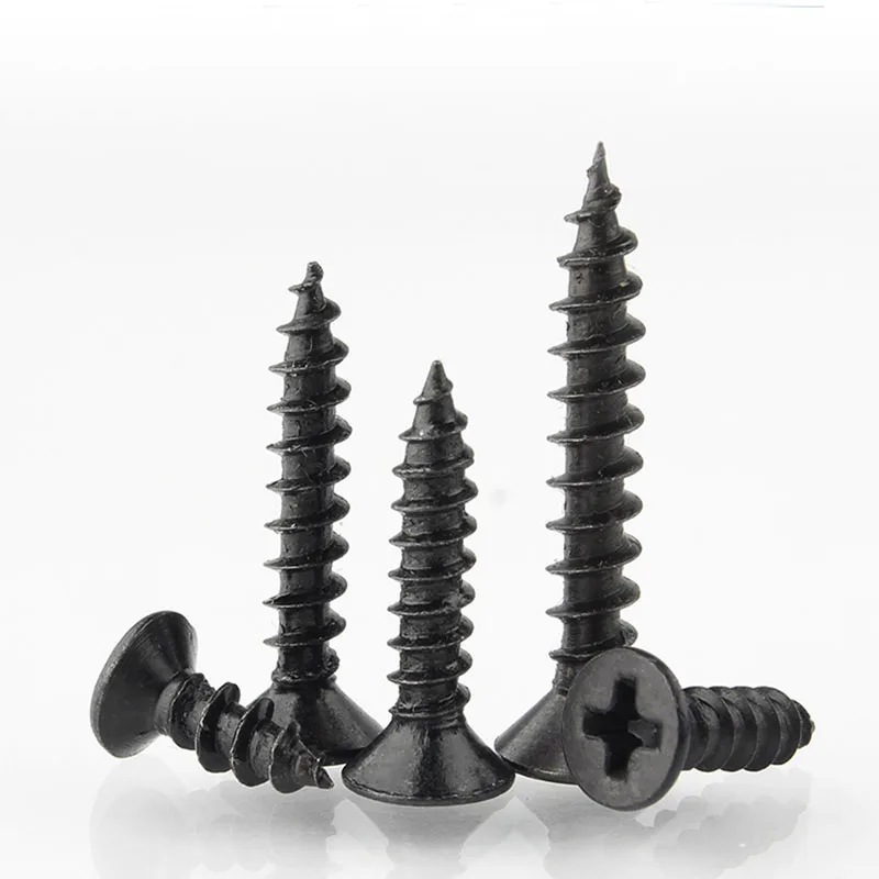 M1.2 M1.4 M1.7 M2 M2.6 M3 M3.5 M4 Small Micro Carbon Steel Black Cross Phillips Flat Countersunk Head Self Tapping Wood Screws