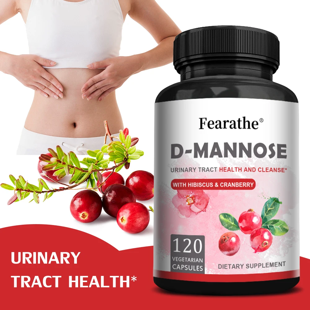 D Mannose - with Cranberry, Hibiscus, for Urinary Tract Health for Women and Men, Urinary Tract, Cleansing and Bladder Support