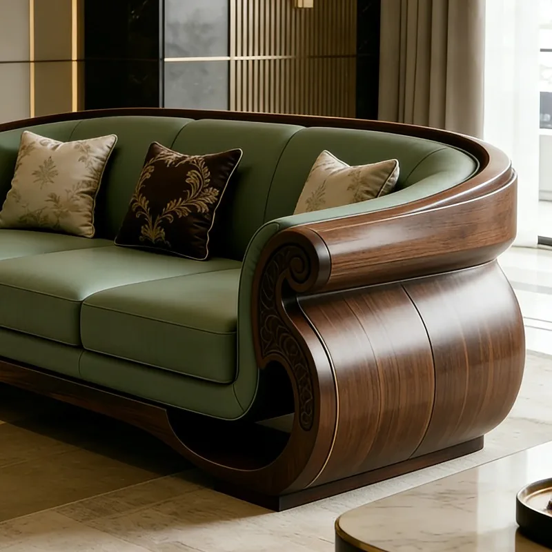 & Grey Relax New Chinese Style Solid Wood Living Room Sofas Modern Elegant Luxury Sofa Living Room High-end Double Home Furnitur