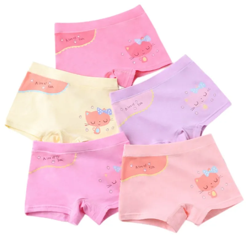 

Girl Bright Color Boxers Breathable Underpants Children Cotton Boxer Size 85-165 Healthy Panties Kids Comfortable Soft Briefs